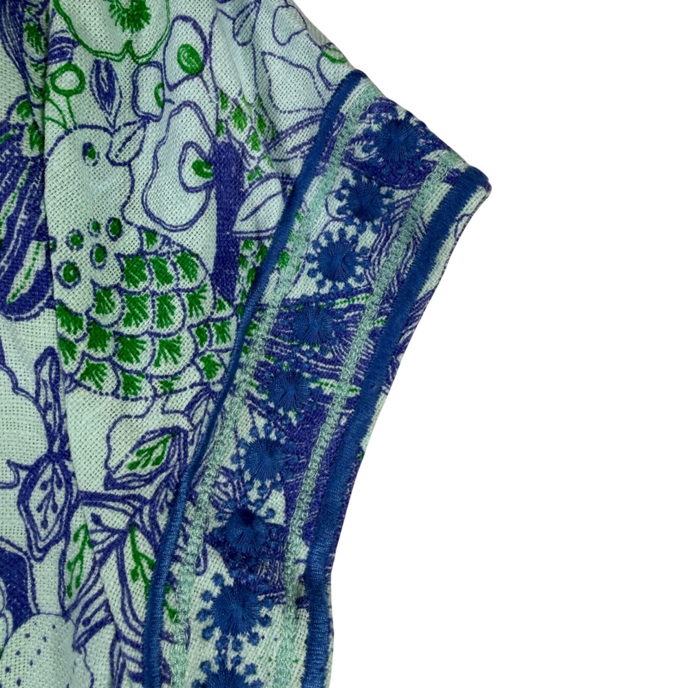 Vineyard Vines Linen Cotton Shift Dress Floral Tunic Dress 12 Preppy Coastal - Picture 9 of 16